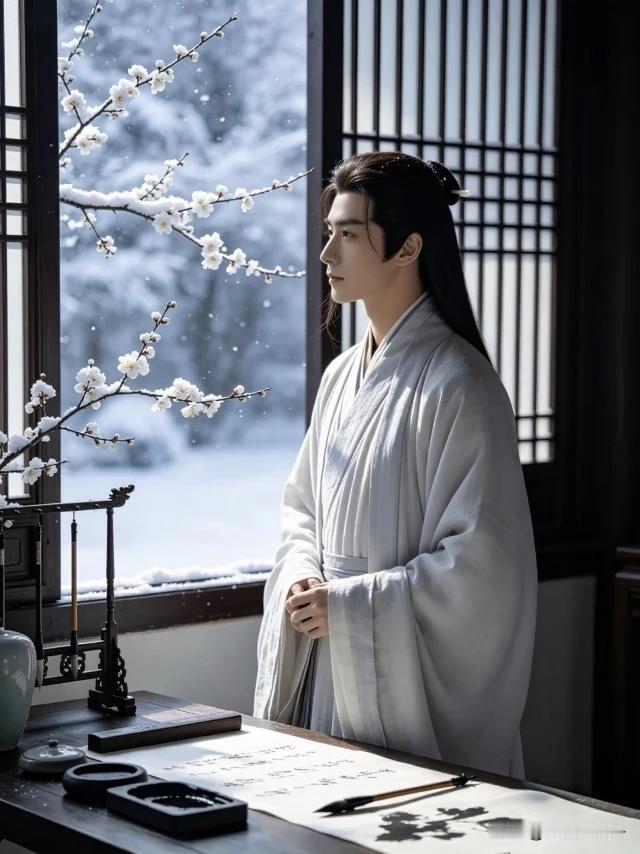 上联：梅香入墨，诗成自带三分雪
下联：疏影横斜，相依相恋一段情