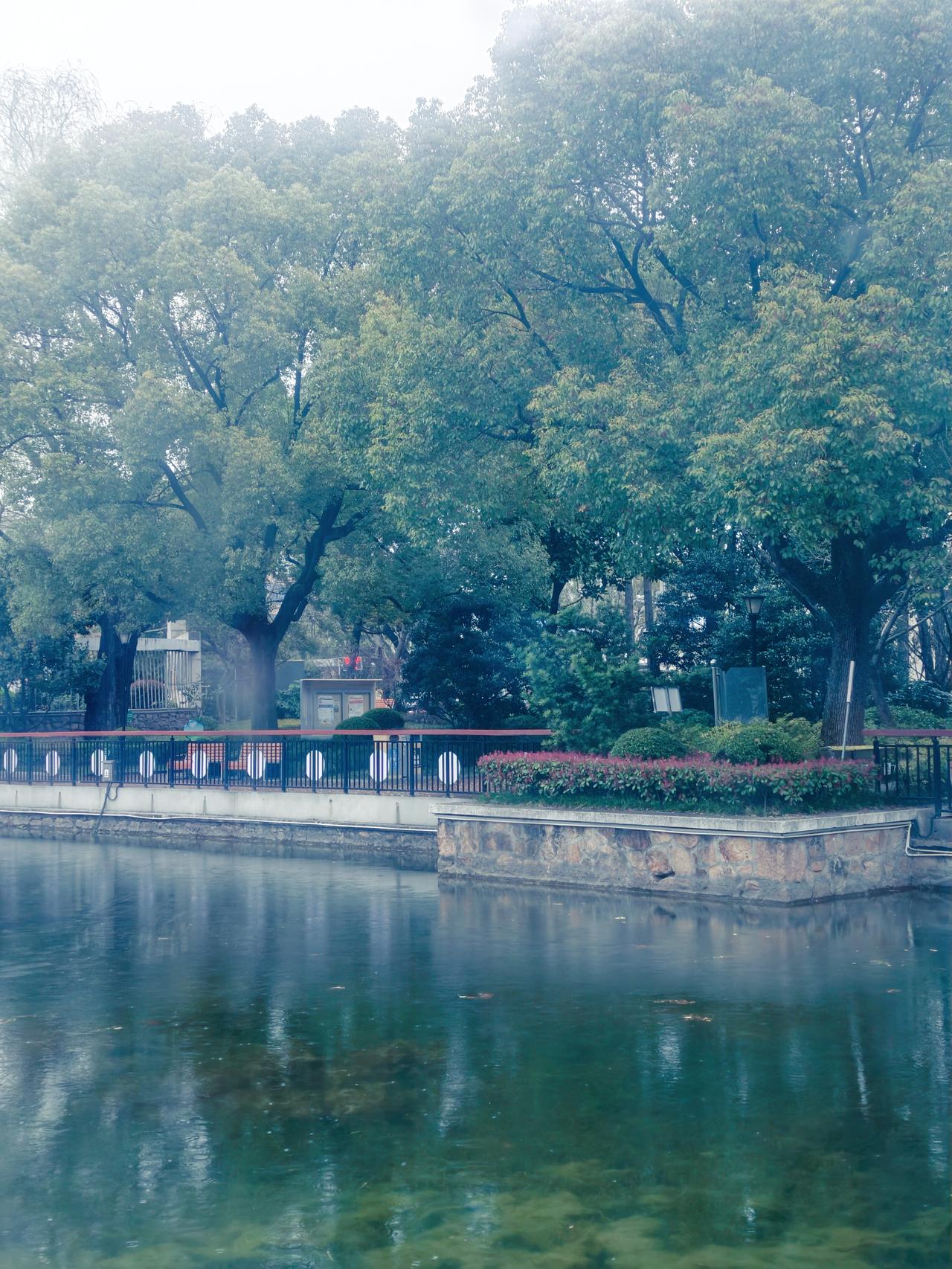 下雨的时候，公园里一个人都没有，只有雨滴在那儿默默干活。这雨滴啊，就像努力打工的