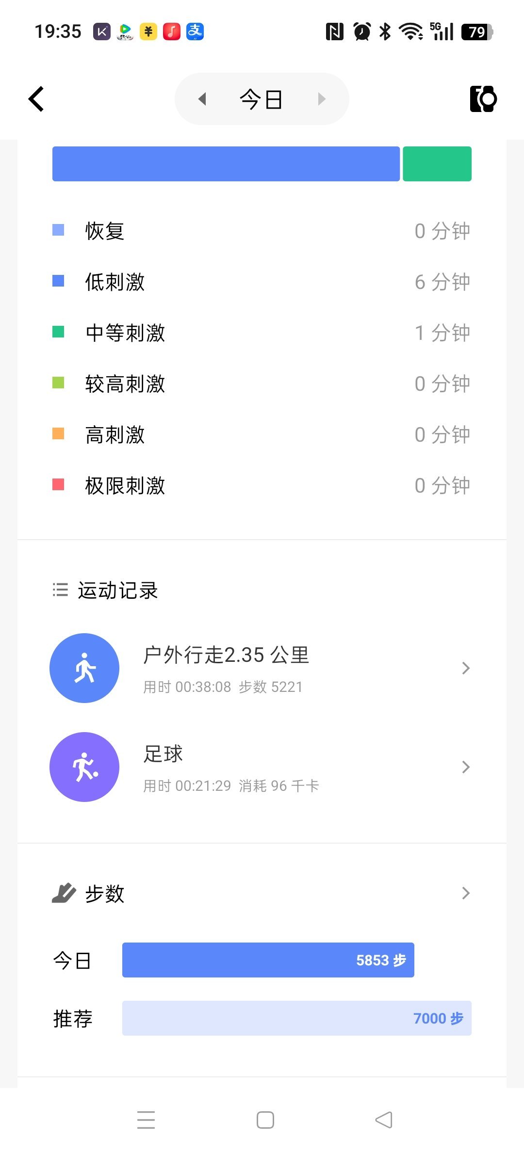 坚持运动打卡今天休整一下，足球简单基本功+散步🚶🏻‍♀️好好休息，又要上班啦