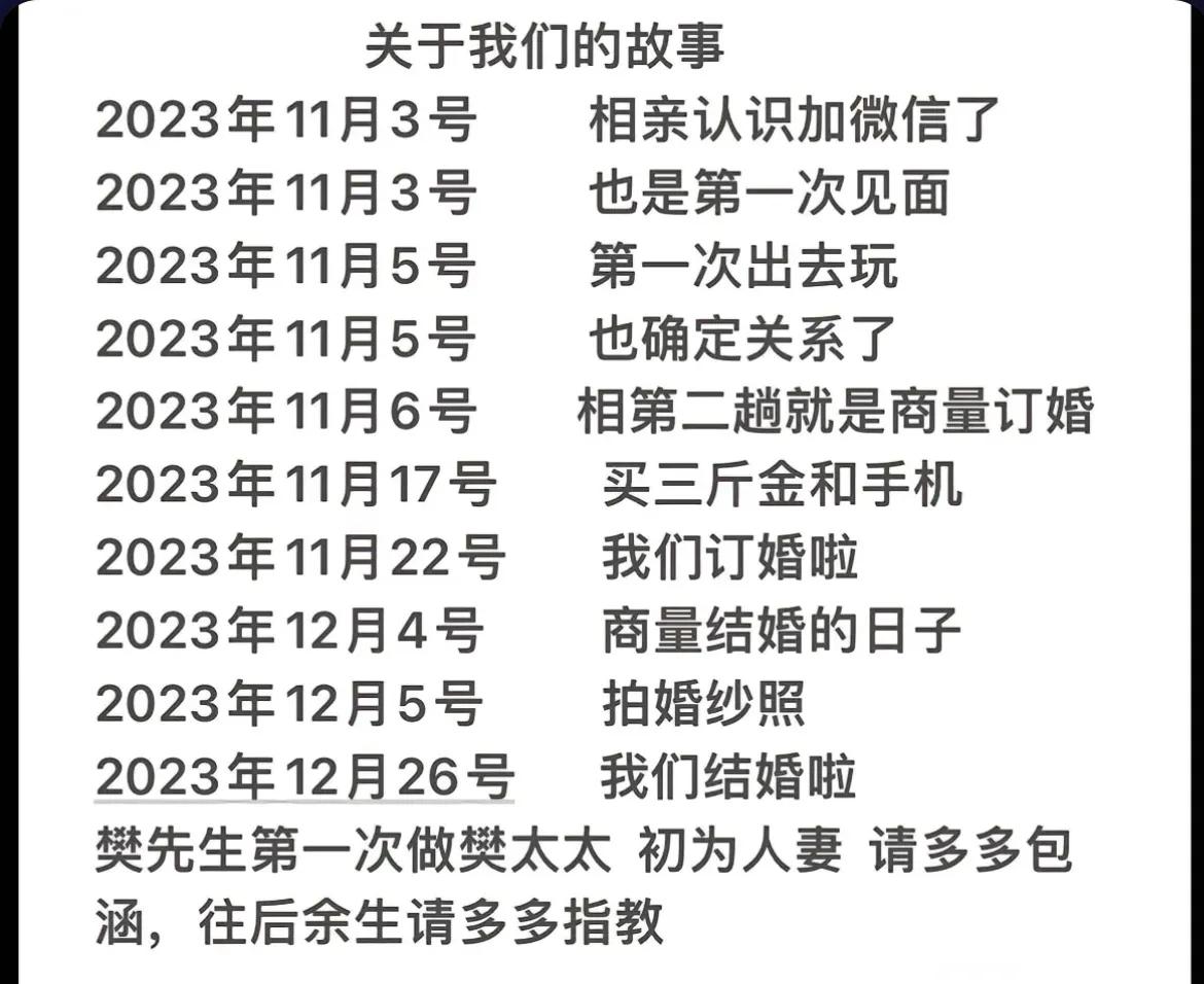 #城市观察员#2020年11月3号认识，同月22号订婚，2023年12月26号结