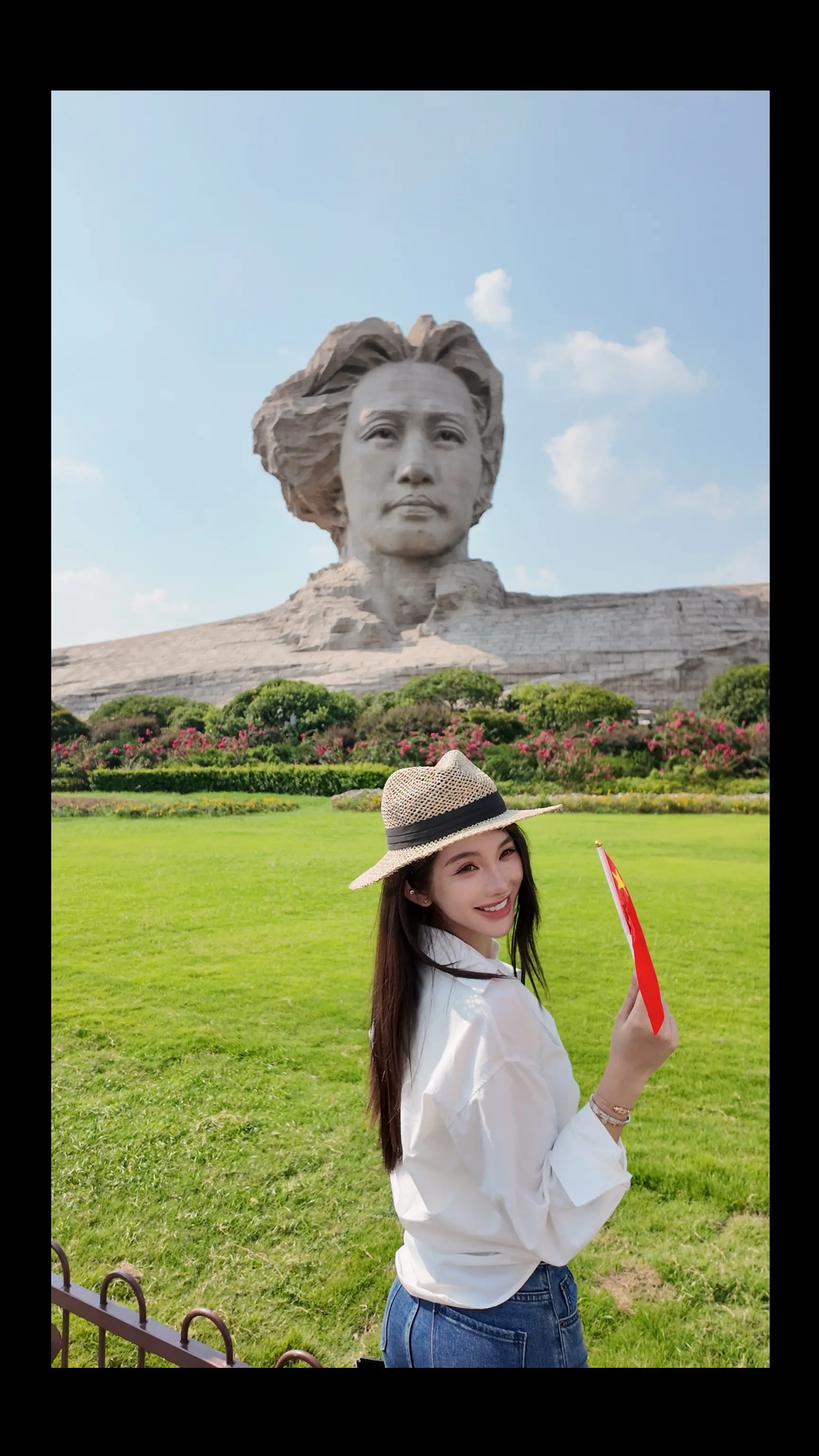 打卡橘子洲 美丽女人