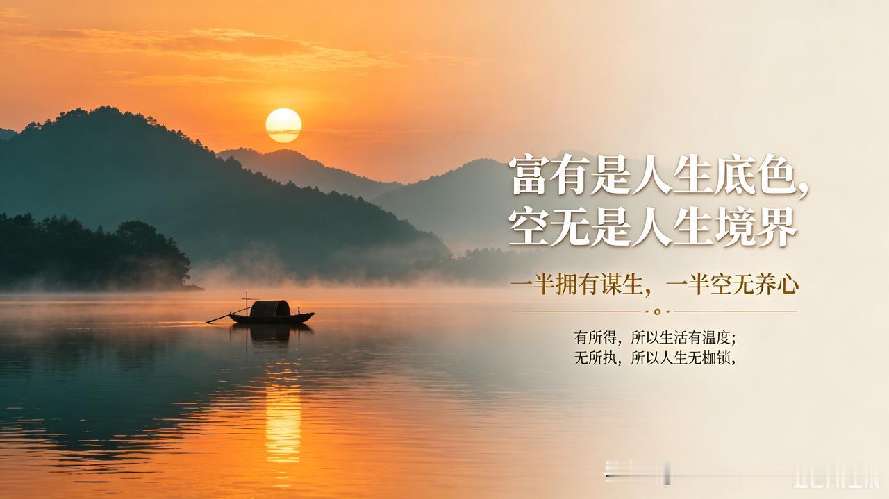 人生最高的境界：一半是有，一半是无
 
人这一生，终其不过两个字：有与无。
 