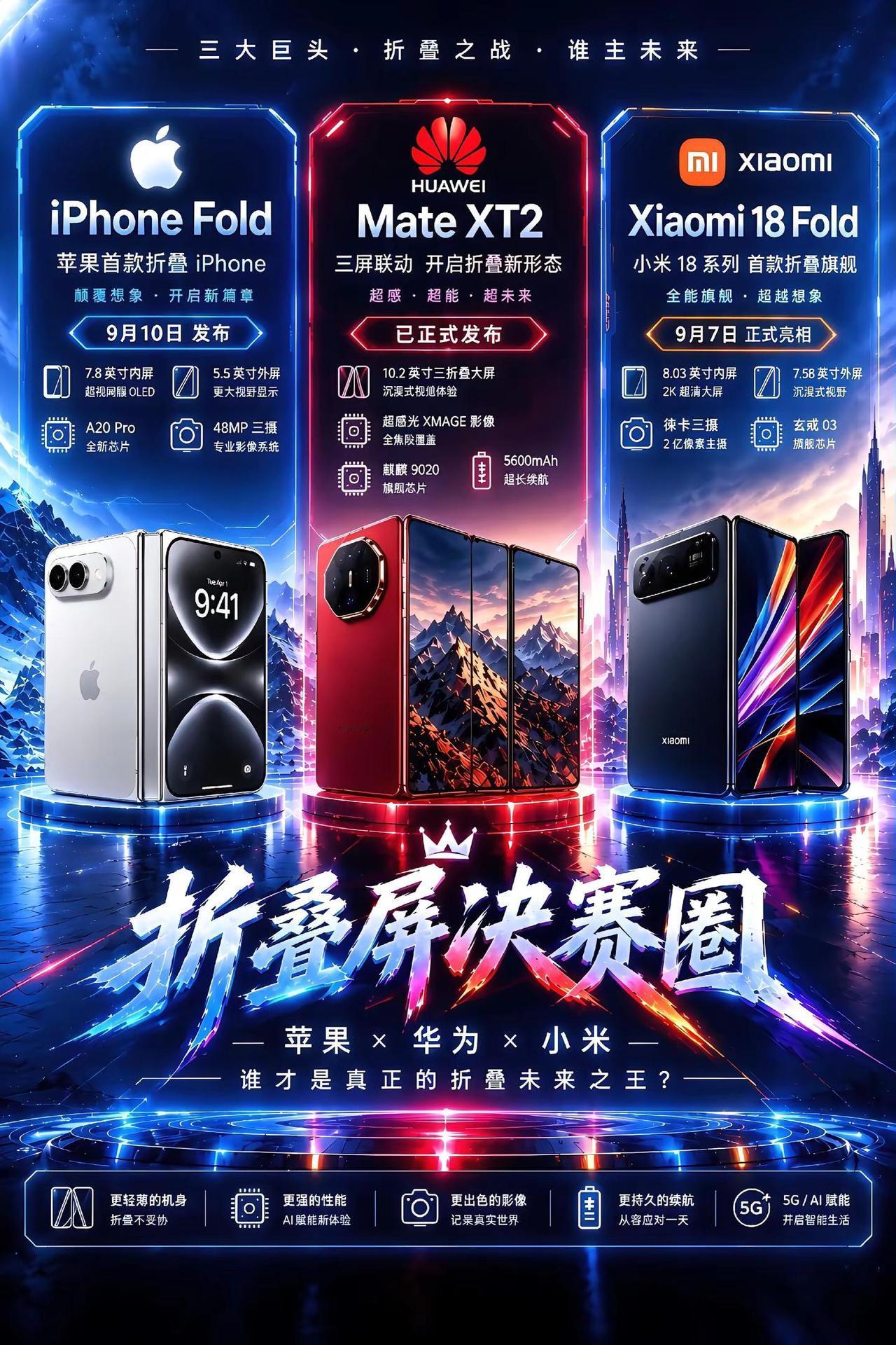 三大折叠旗舰对决 你更看好谁？