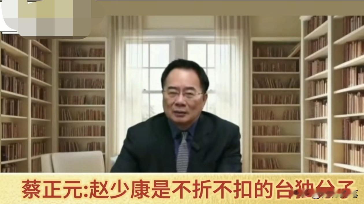 蔡正元怒批赵少康言论升级，直指赵少康就是“台独分子”。赵少康还能沉默吗？

这段