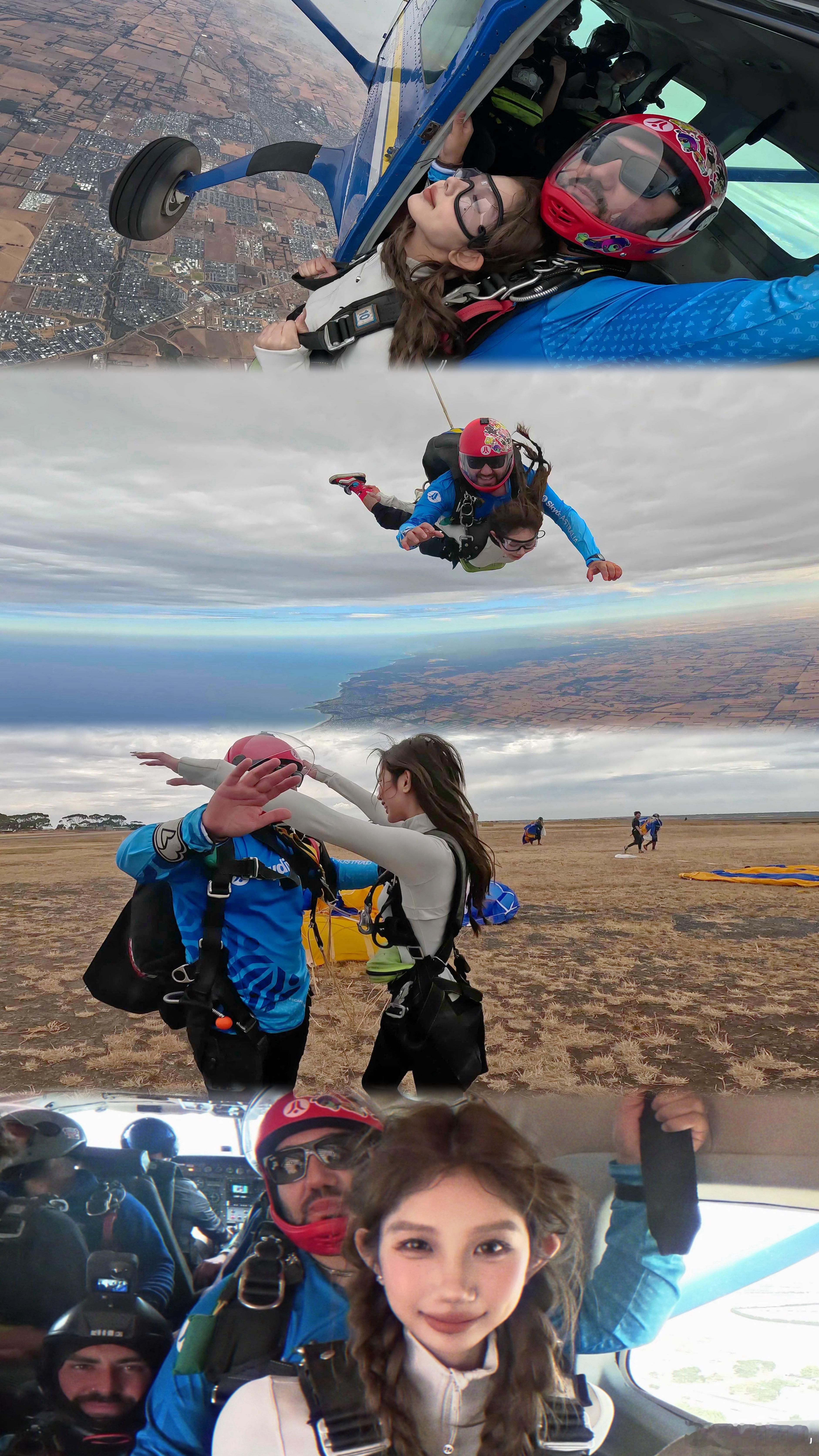 好勇敢的一天呀 在墨尔本大洋路 挑战15000ft的高空🪂下着太阳雨跳伞！！爱