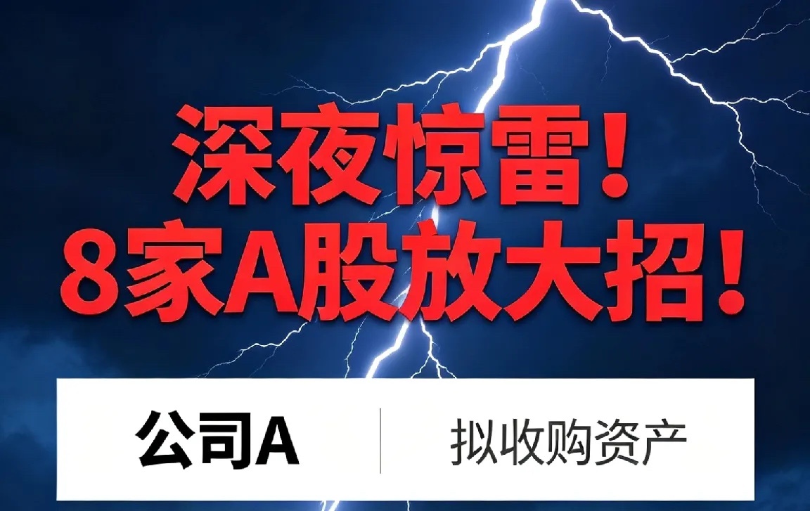 深夜惊雷！8家A股放大招！5月11日晚间，A股多家上市公司集中发布重磅公告，涵盖