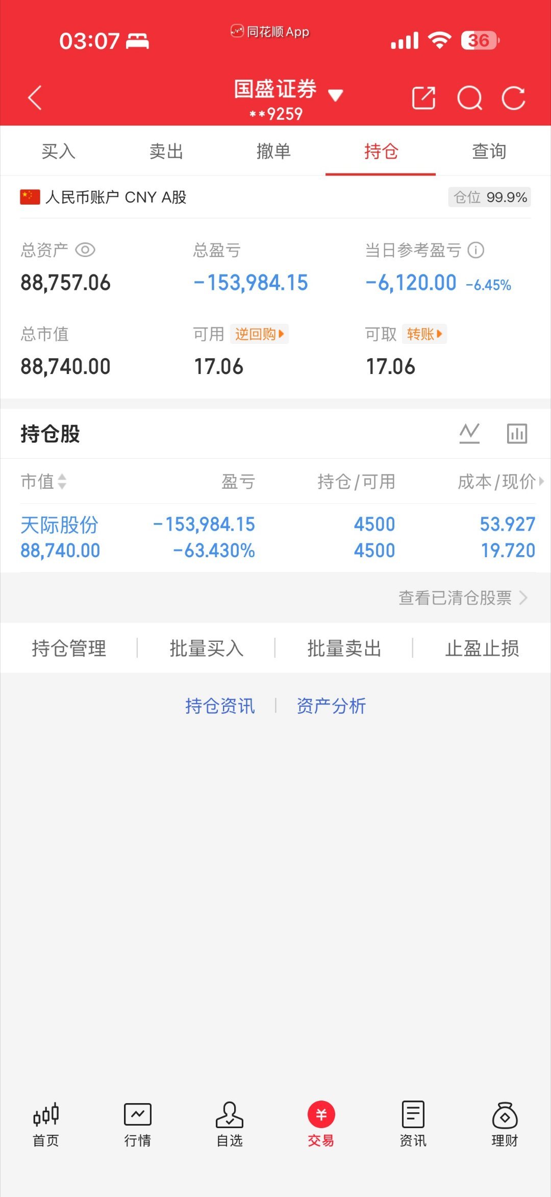 股票的风险真大啊！ 
