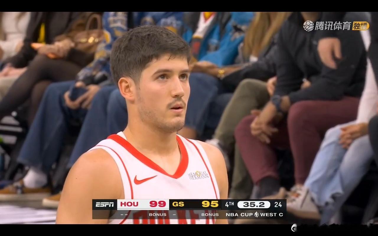 谢泼德2罚中1，火箭领先着勇士5分！新赛季篮不住