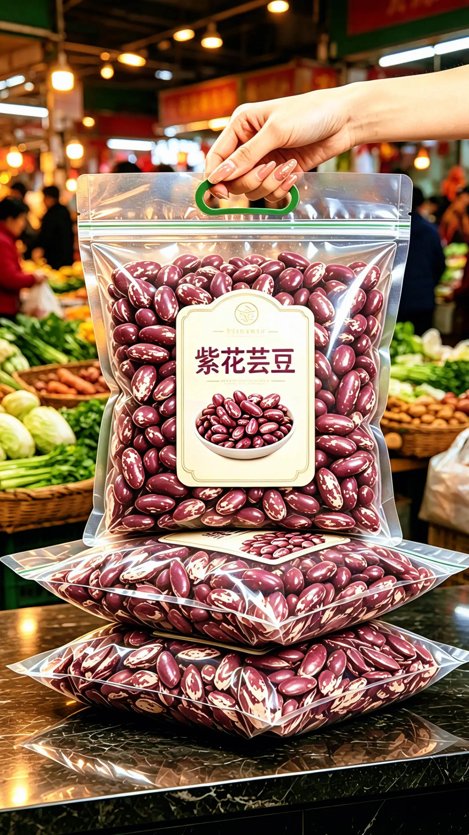 颗粒饱满紫花芸豆营养十足