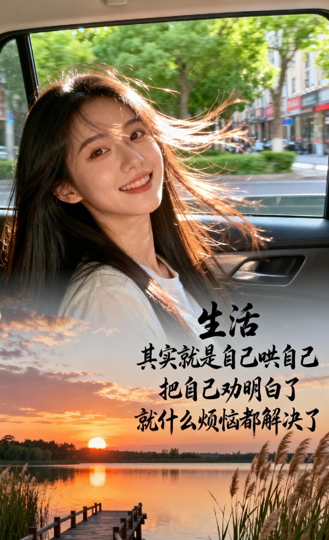 初见她时，
总被那份从容淡然吸引，
眉眼温和通透，
像一汪澄澈的泉，
让人忍不住