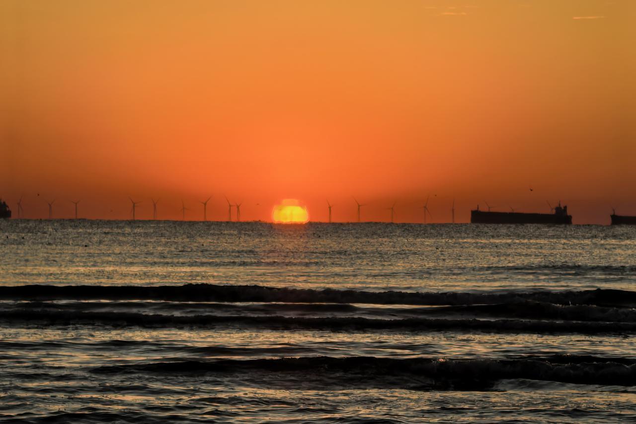 鸽遇晨光，赴一场渤海海上日出｜凌晨赴北戴河鸽子窝公园，静待朝阳跃出海面。一轮红日