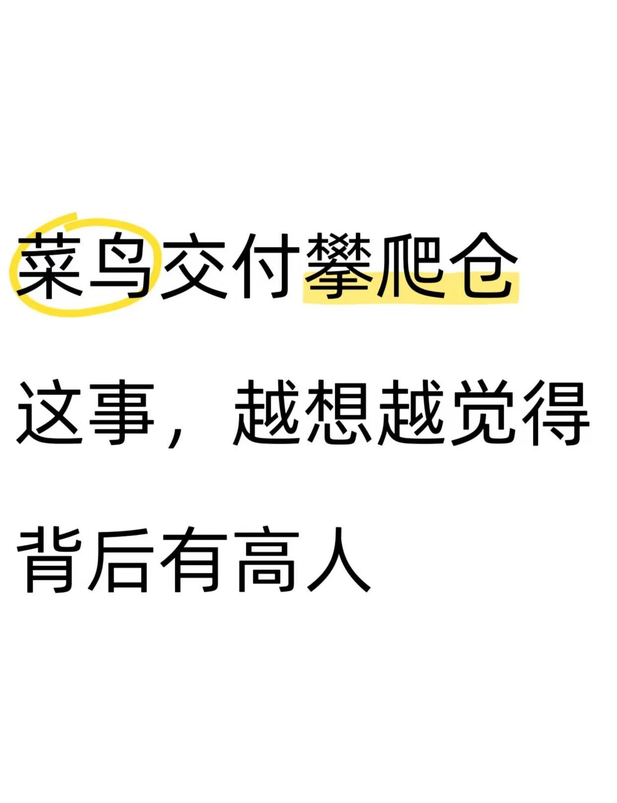 菜鸟交付攀爬仓这事，越想越觉得背后有高人
双11大家买完东西可能天天刷物流看包裹