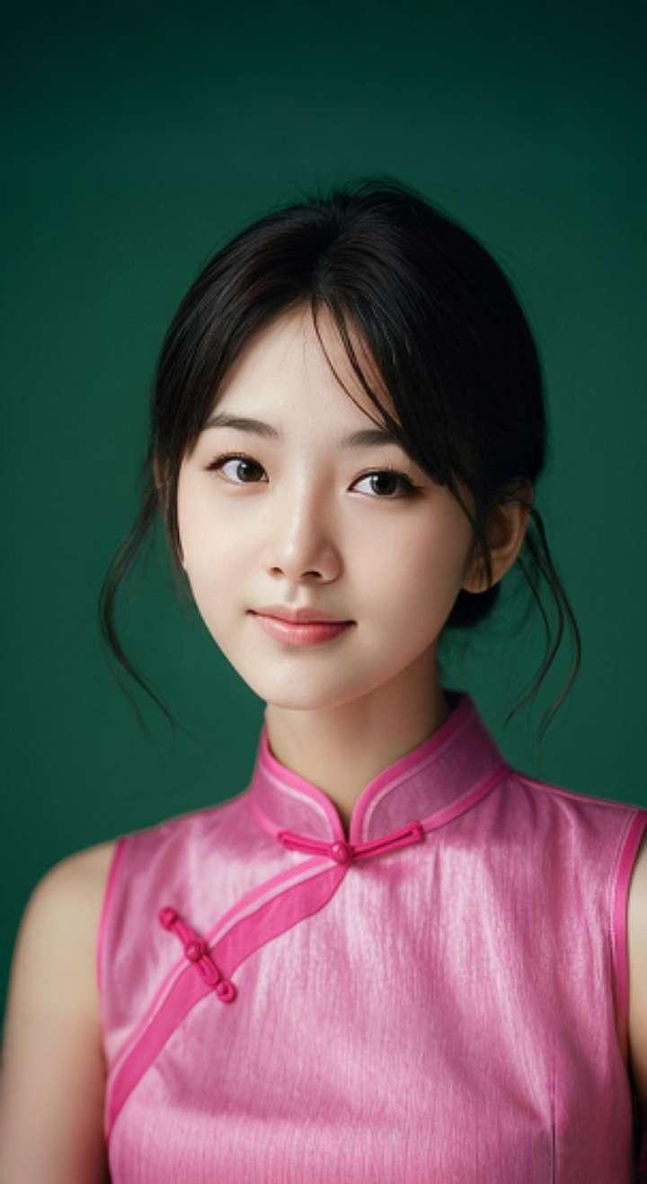 AI扩图 AI艳粉微笑