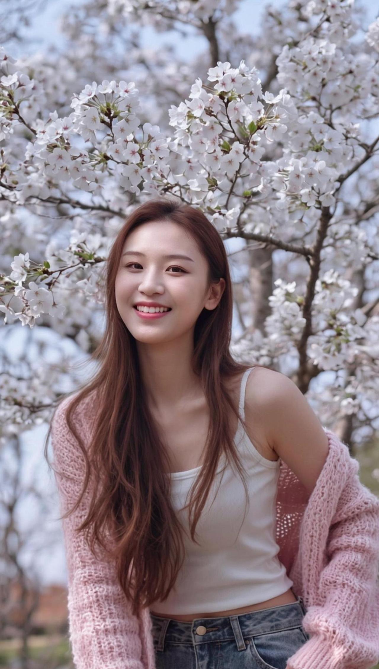 这花开得比我的钱包还灿烂，我却只能靠脸撑场。别人春天赏花，我春天赏自己，毕竟“自