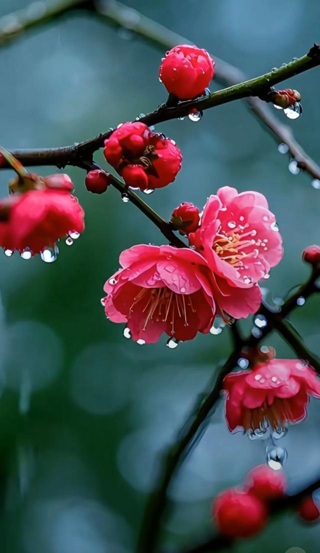 下联：今晨细雨润花红。

（图片来自网络）