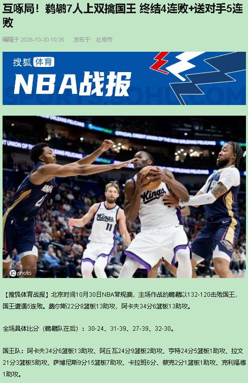 萨博尼斯7失误，该不该一个人背？

国王五连败，先别把132分全扣萨博尼斯头上。