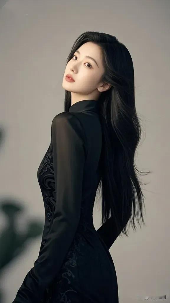 黑纱刺绣旗袍衬着柔调背景，顺直长发揉出冷艳又温婉的东方氛围感🖤
颜色鲜艳的旗袍