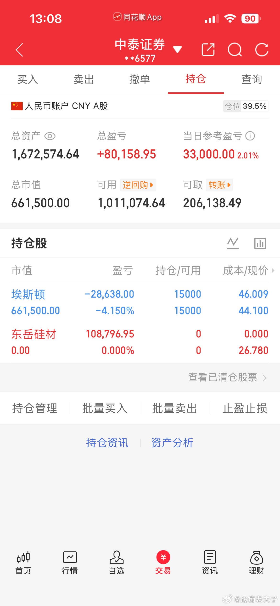 铁粉大佬们下午好，东岳到达目标收益，果断离场，规避高位波动。准备上车下一只，需要