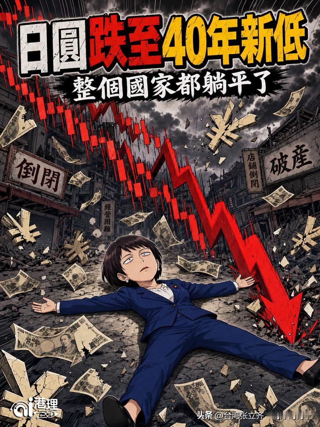 日元一路俯冲四十年新低，高市早苗往废墟地上一躺：反正汇率救不动、物价压不住，干脆