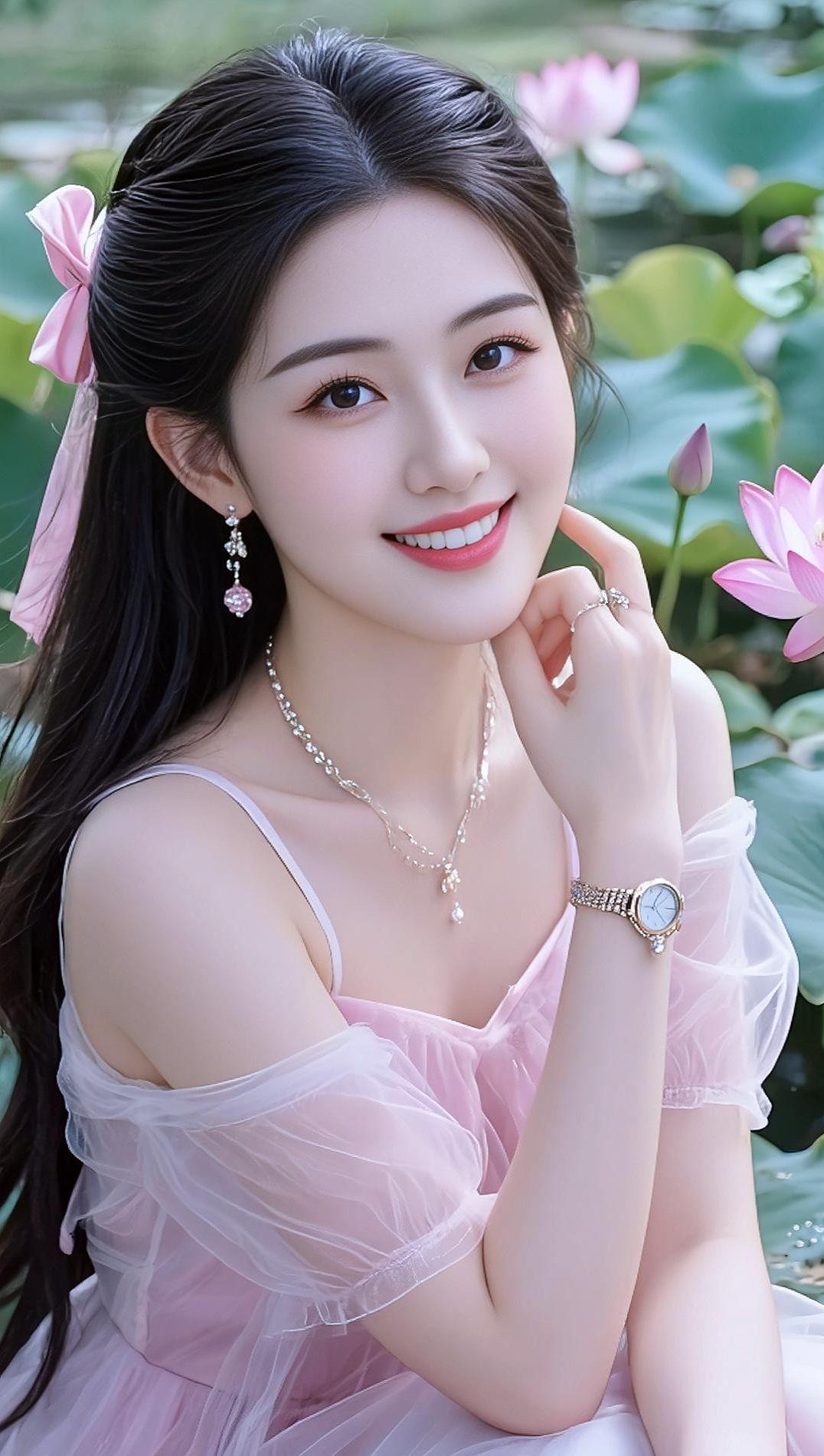 AI荷塘清新写真