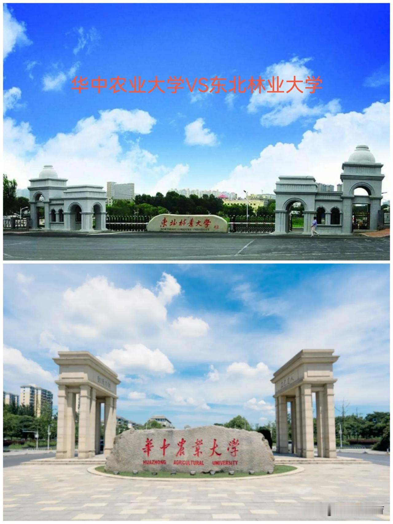华中农业大学和东北林业大学哪所学校更好？

1.从办学层次上看:

华中农业大学