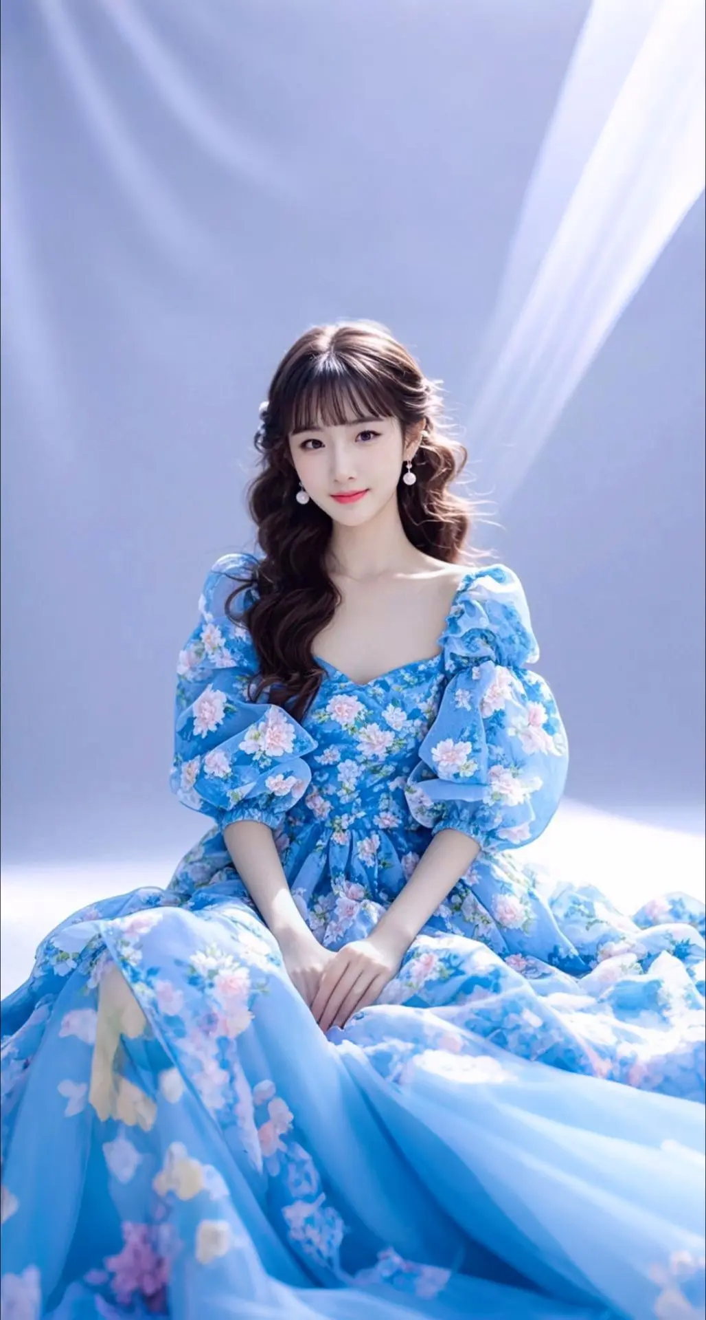 AI扩图 AI蓝花梦影