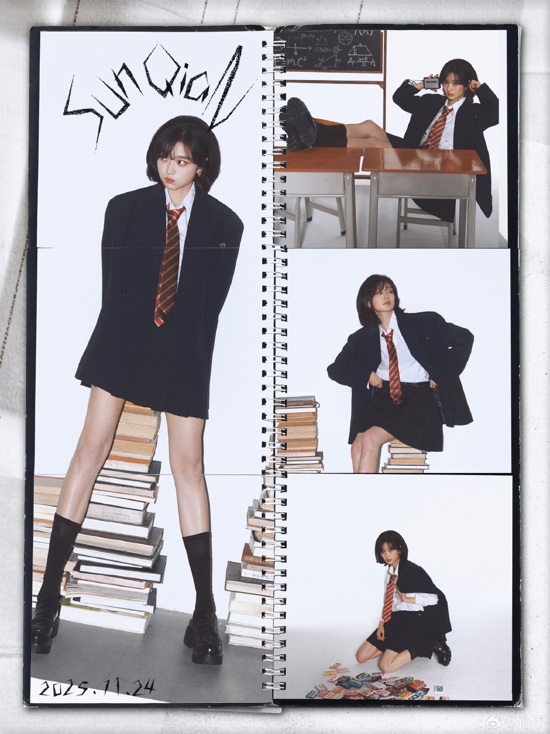 孙千最新写真，好喜欢 孙千这个新风格，美式校服造型和孙千气质就很搭！！！！爱看！