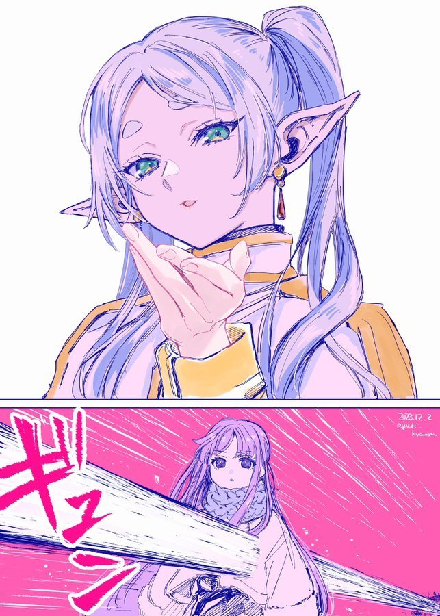 #葬送的芙莉莲# 一击必杀飞吻！！这谁顶得住啊[哇](x:yuri_kyanon