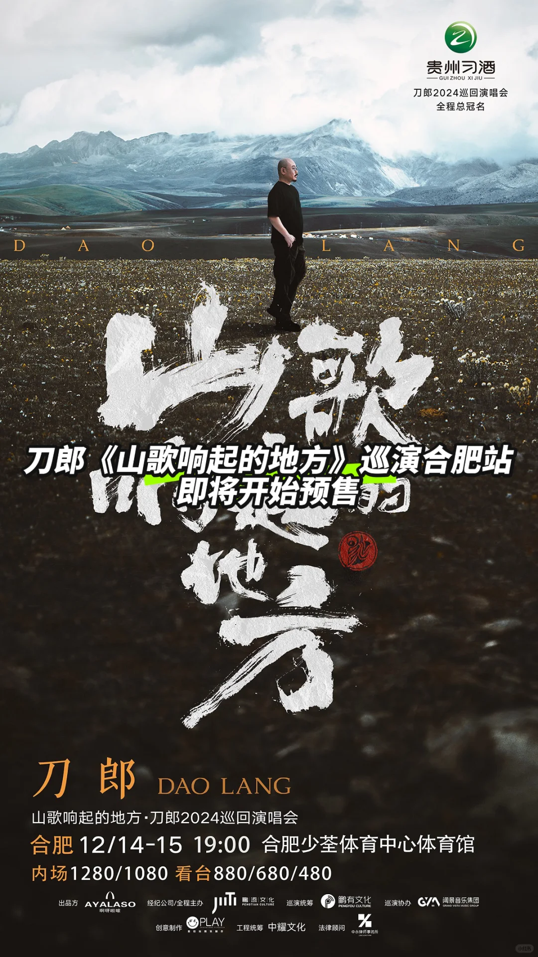 刀郎《山歌响起的地方》巡演合肥站即将预售！