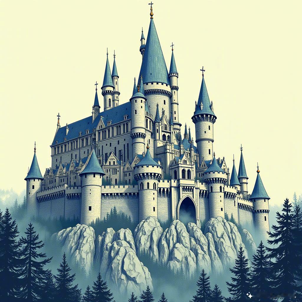 古堡巍峨，似乎在诉说着无尽的历史故事。每一处细节都蕴含着过往的岁月，仿佛回到了那