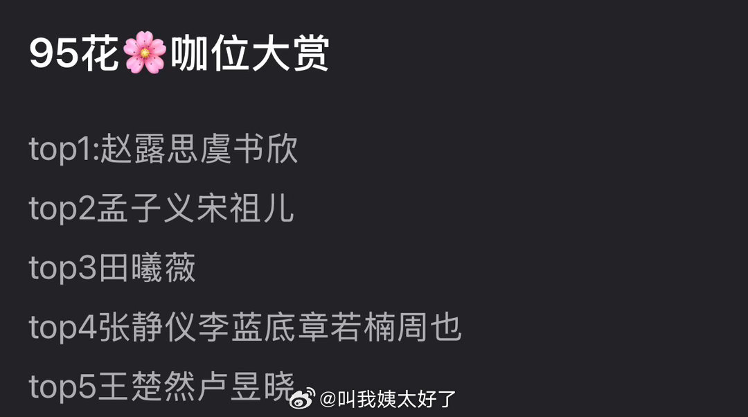 内娱95🌹咖位大赏🈶，大家感觉客观吗？ 