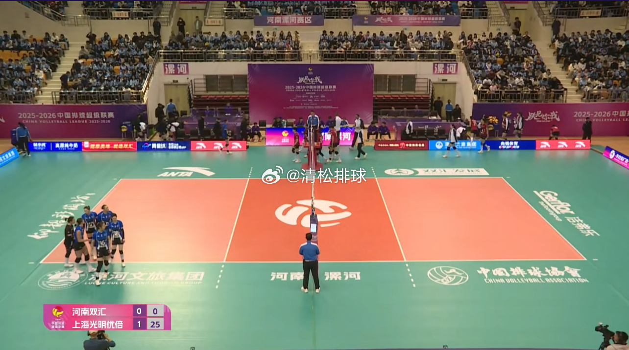 2025-2026中国女排超级联赛季后赛C组第18轮河南双汇vs上海光明优倍第一