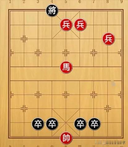 四大金刚神兵天降，红方该不该投降？第一步棋就出其不意！
如图所示，红先行。
有兴