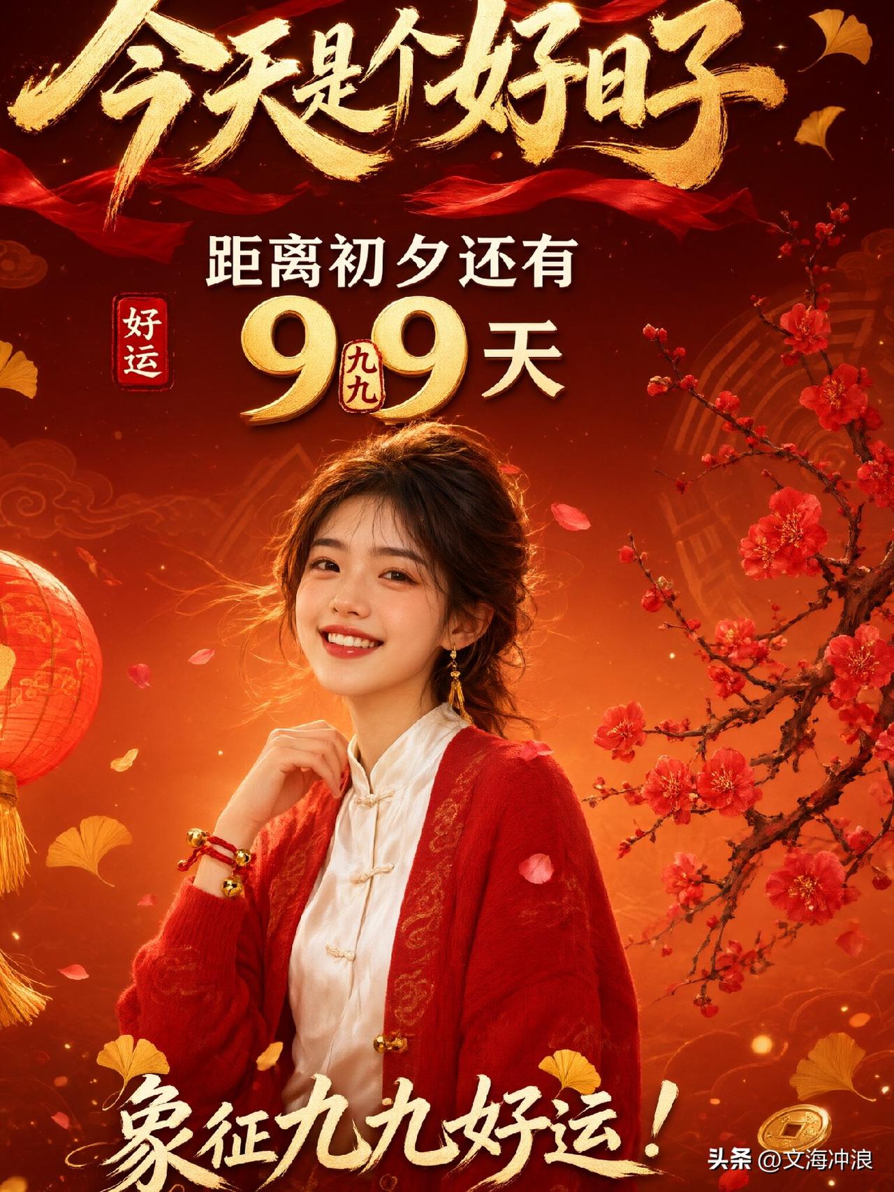 你知道吗？
今天是个好日子！
今天距离除夕，
还有99天！
这99天象征什么？