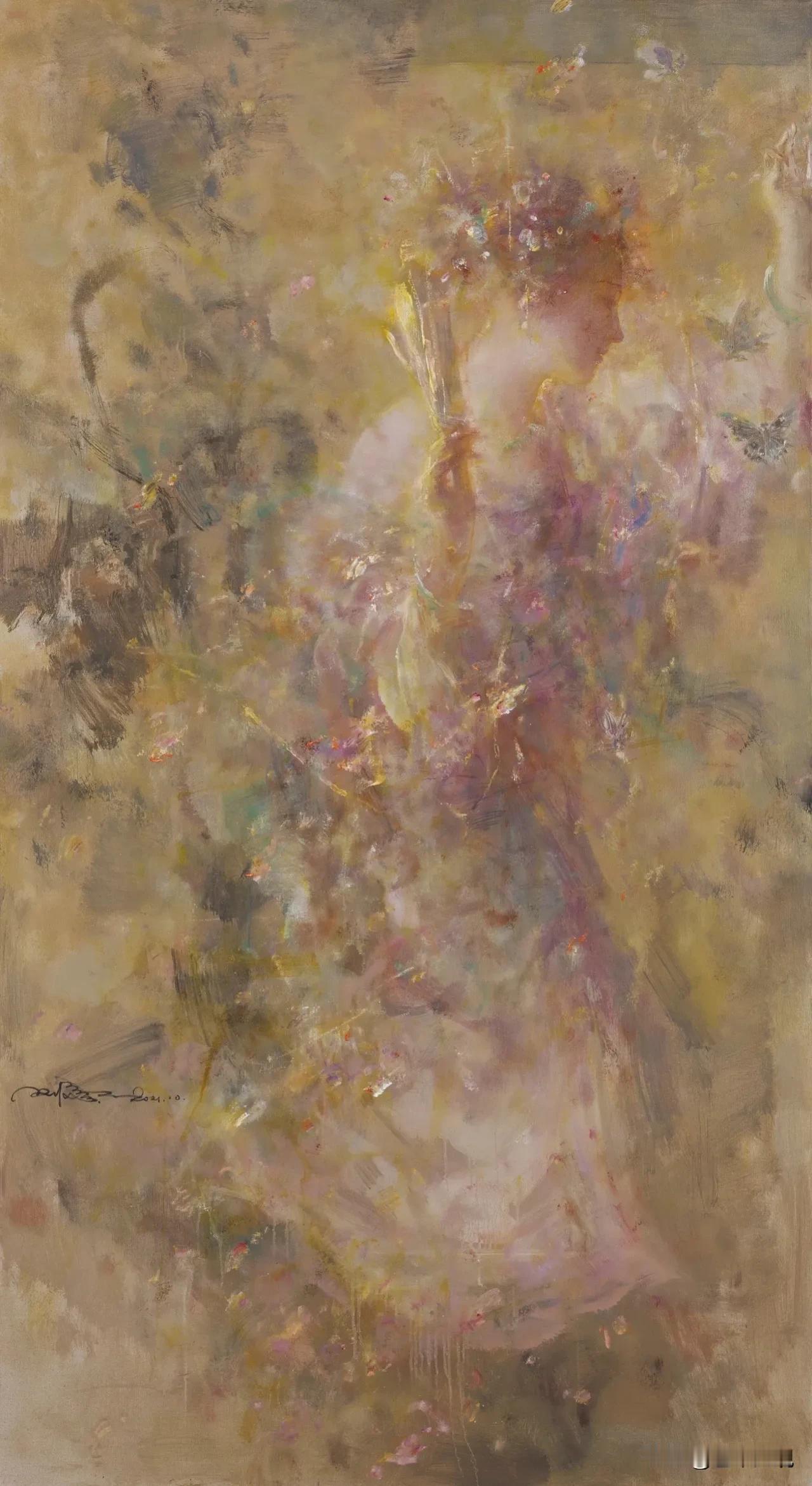 邢健健油画 | 幻境的精神镜像
1.金陵春梦·蝶 
200cm×110cm 布面