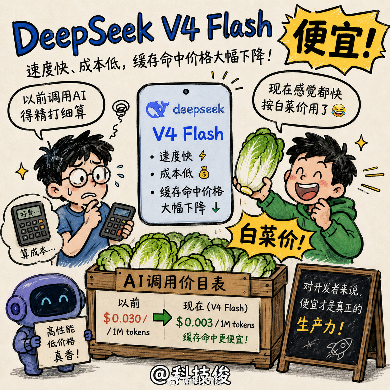 DeepSeekV4Flash便宜现在大模型卷的不只是参数和性能，连价格都开始打