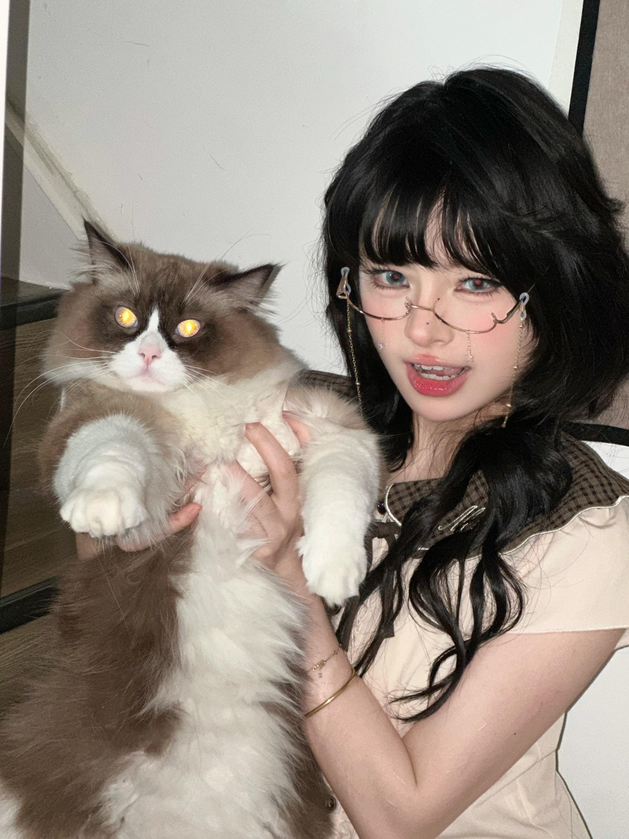 我和猫 拍照