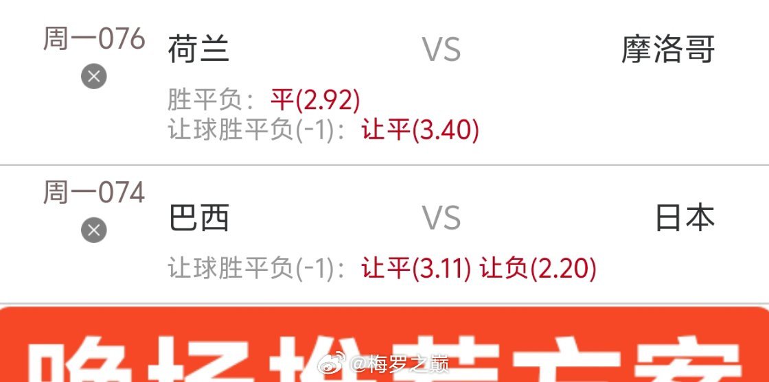 梅罗晚场内部推荐分享世界杯巴西vs日本荷兰vs摩洛哥