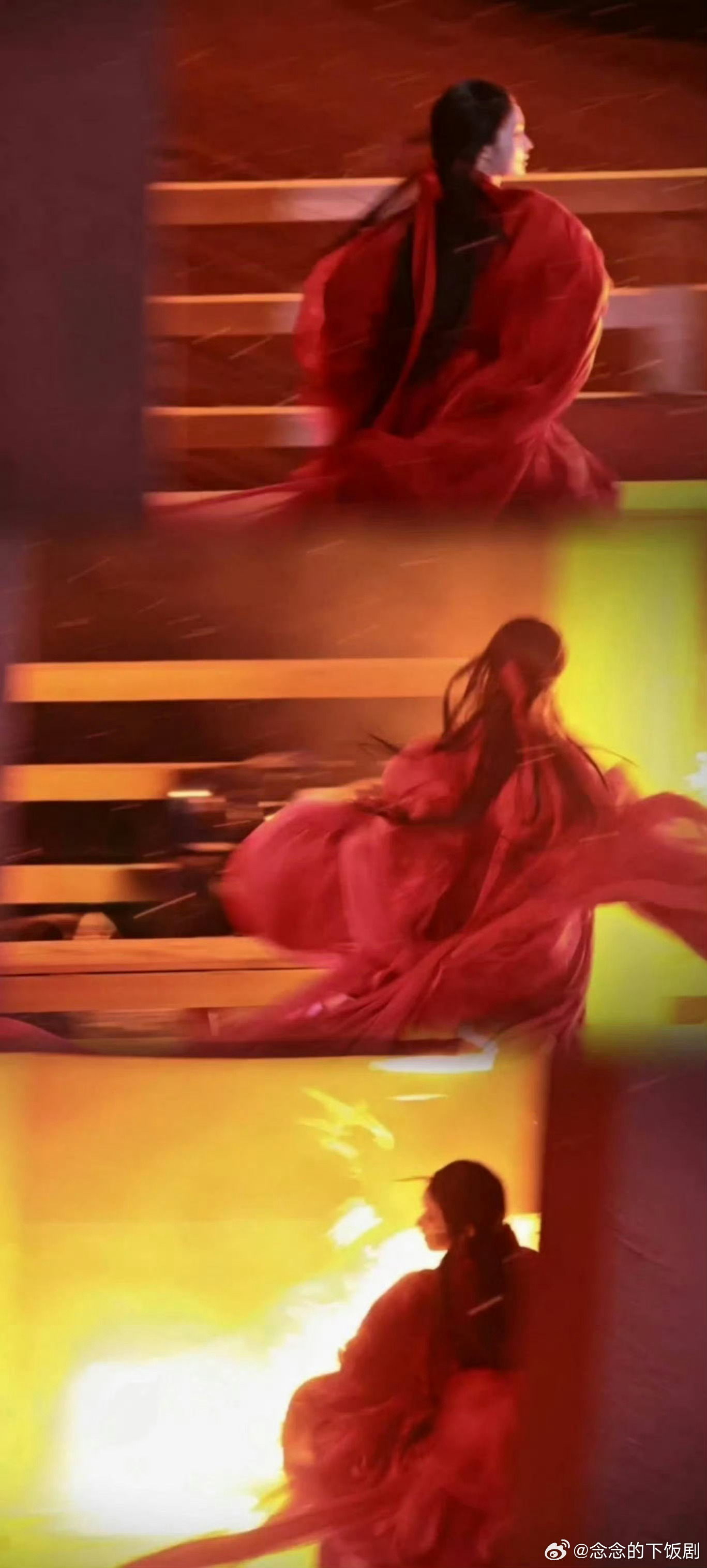 林允火海中的红衣公主被林允的红衣亡国公主造型惊艳到，火海路透眼神全是戏，又美又让