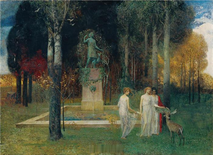 《喷泉旁的仙女》《Nymphen am Brunnen 》1905年爱德华·维思