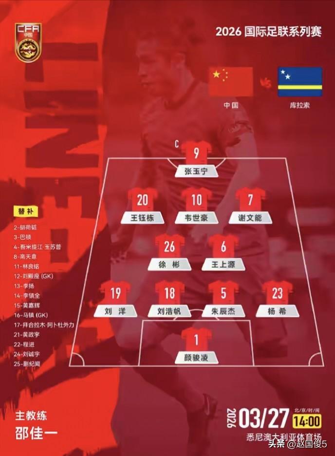 国足2：0战胜库拉索有点意外?
在今天下午14：00点进行的中国男足VS库拉索的