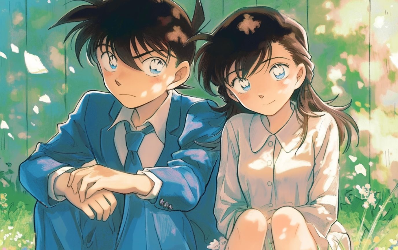 新一 × 小兰｜壁纸②｜画师：大桃莎下的Al废物#夏日次元盛典##新兰##新星闪