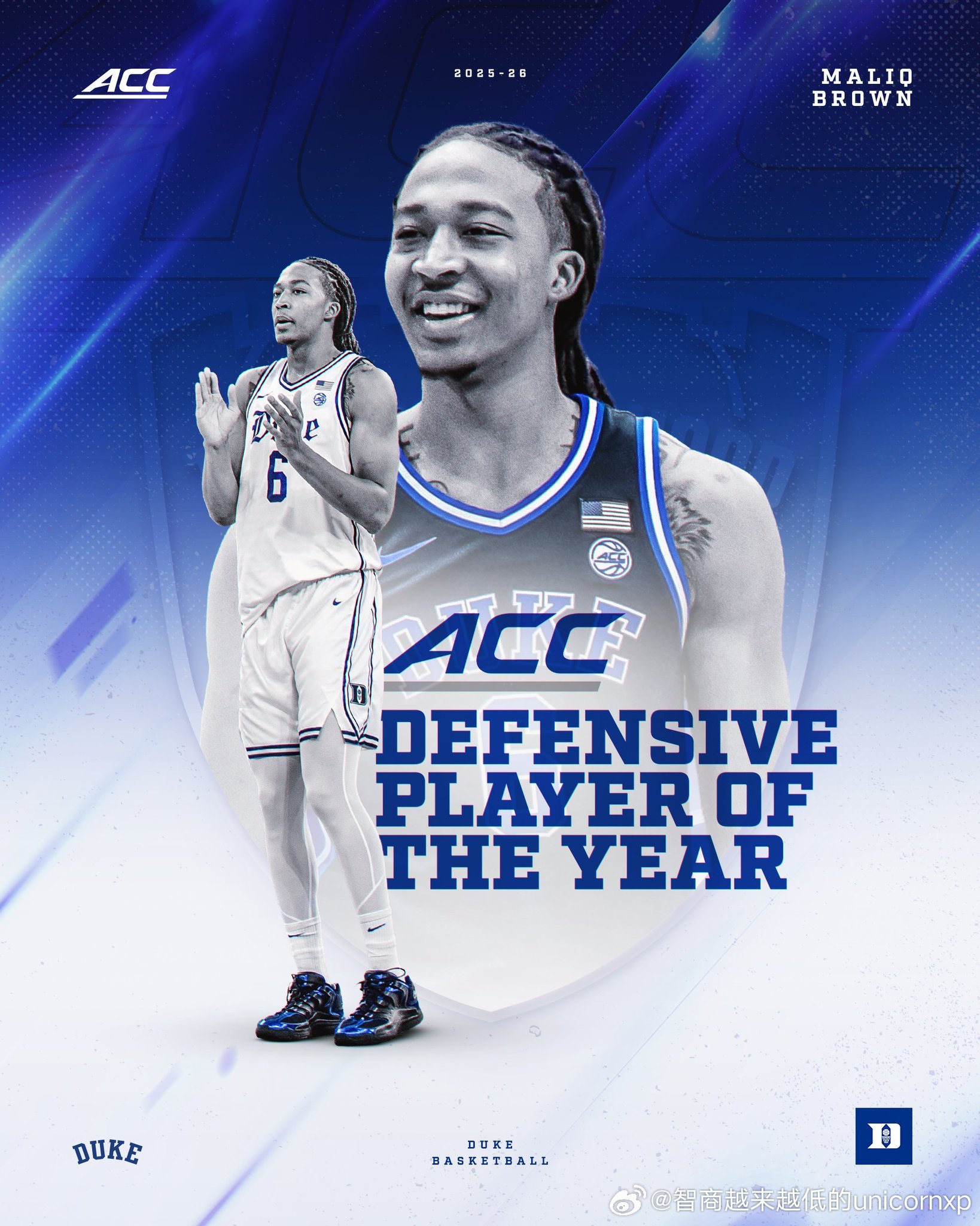杜克大学包揽ACC联盟年度最佳球员，最佳菜鸟，最佳教练以及最佳防守球员四个奖项N
