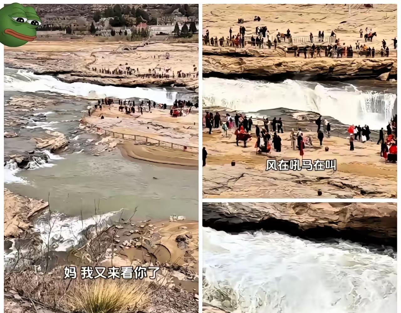 你敢信吗？有人在壶口瀑布前唱《黄河大合唱》，唱到一半突然画风一转：“风在吼，马在