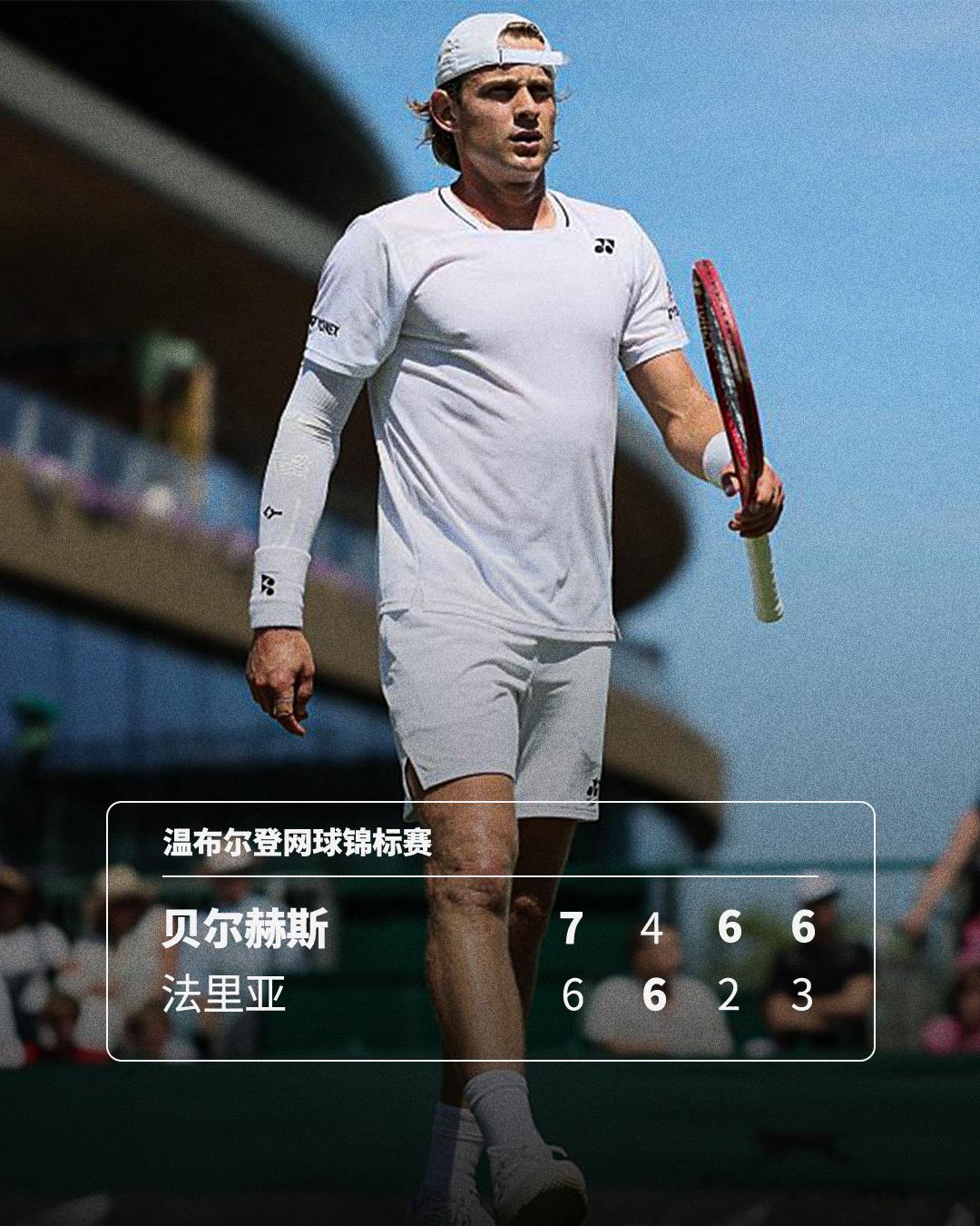 贝尔赫斯首进温网32强温网2026 男单第二轮，伊斯特本站冠军贝尔赫斯延续好状态