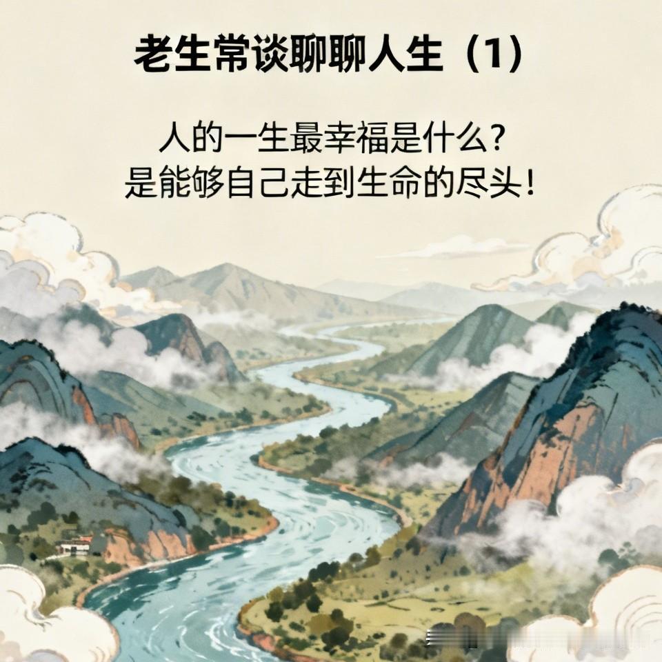 老生常谈简聊人生（1）
人的一生最幸福是什么？
是能够自己走到生命的尽头！