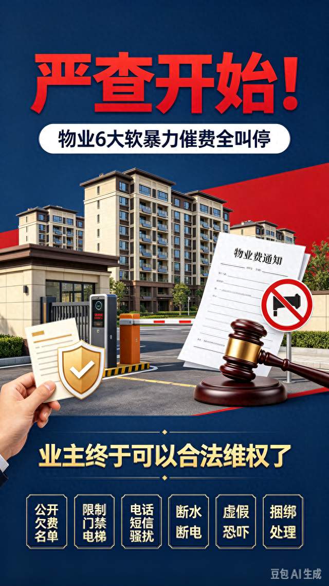 严查开始！物业6大软暴力催费全叫停，业主终于可以合法维权了
