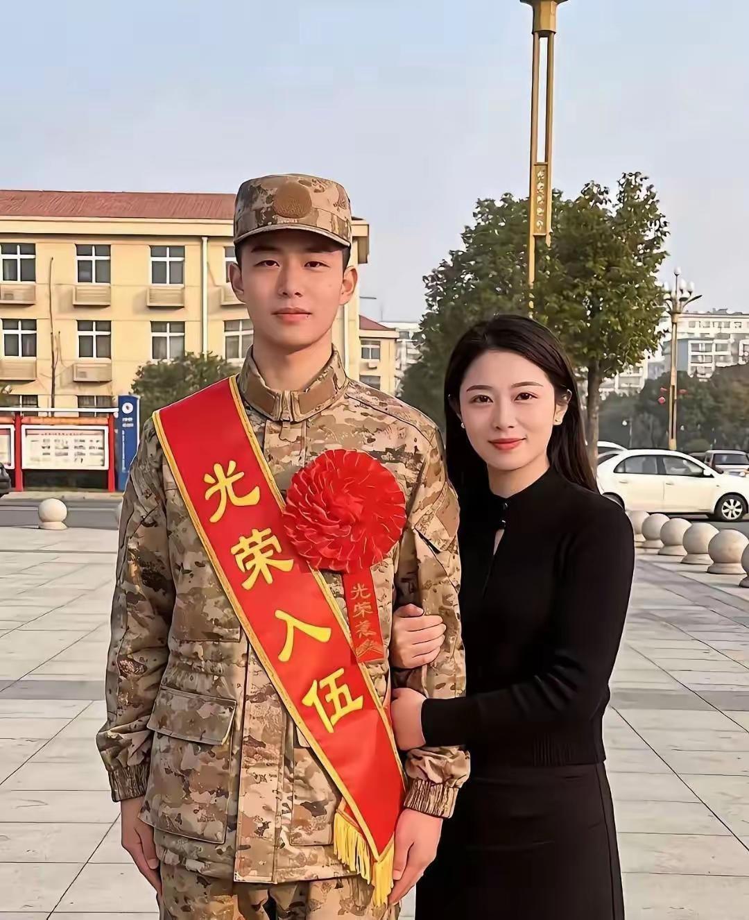 男人志向深，
弃笔去参军。
青春戍边防，
胸怀爱国心。
