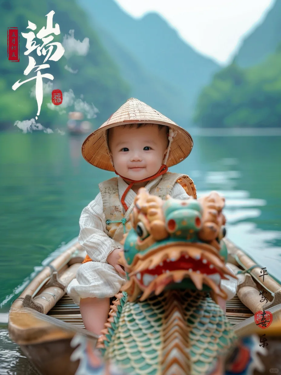 萌娃们端午节的划龙舟写真🎋附MJ关键词