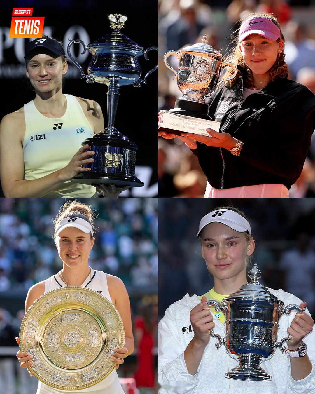2026年大满贯女单冠军：🇰🇿 埃琳娜·莱巴金娜 — 澳网 🏆🇷🇺 米